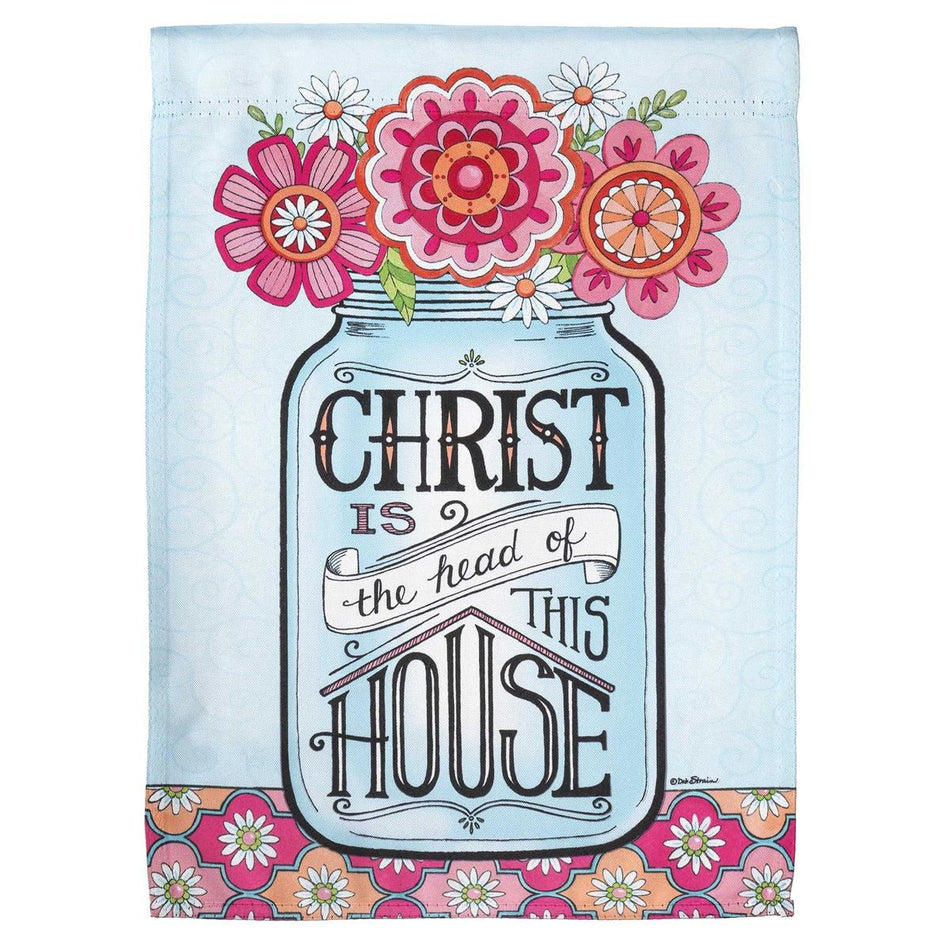 Flag Floral Mason Jar Christ Is 13x18 by Dicksons