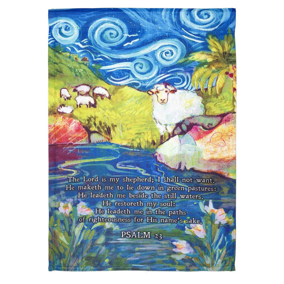 Flag Psalm 23 With Sheep Polyester 13x18 by Dicksons