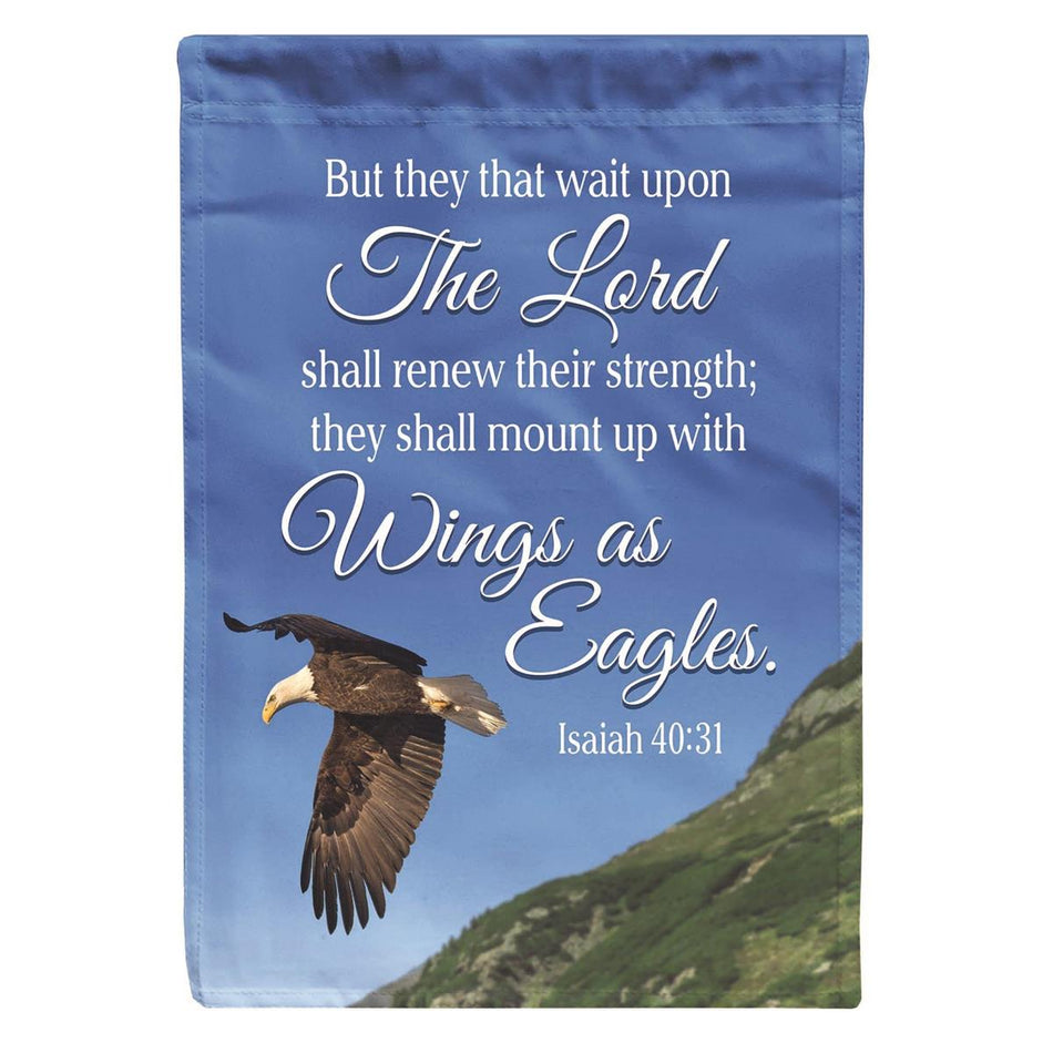 Flag Eagle Isaiah 40:31 Polyester 13x18 by Dicksons