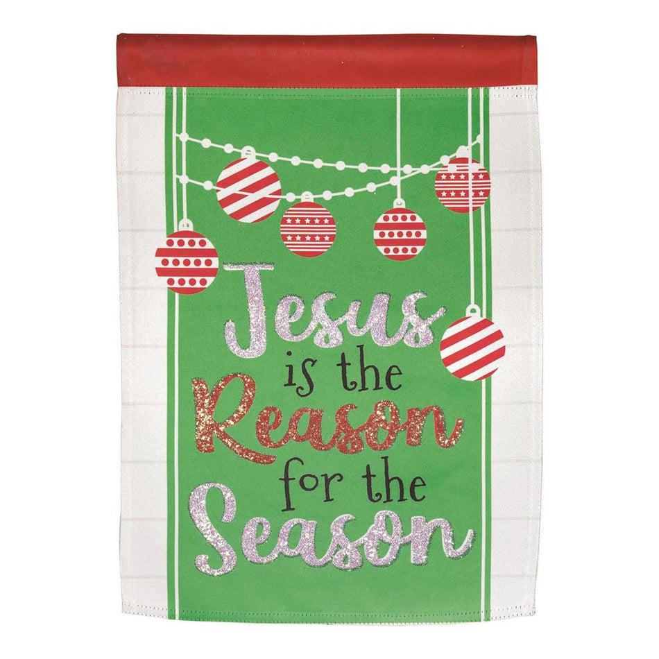Flag Reason For The Season Glitter 13x18 by Dicksons