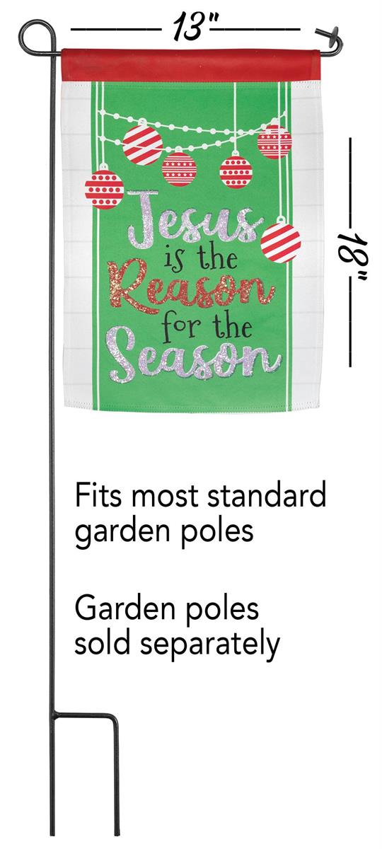 Flag Reason For The Season Glitter 13x18 by Dicksons, product view 2