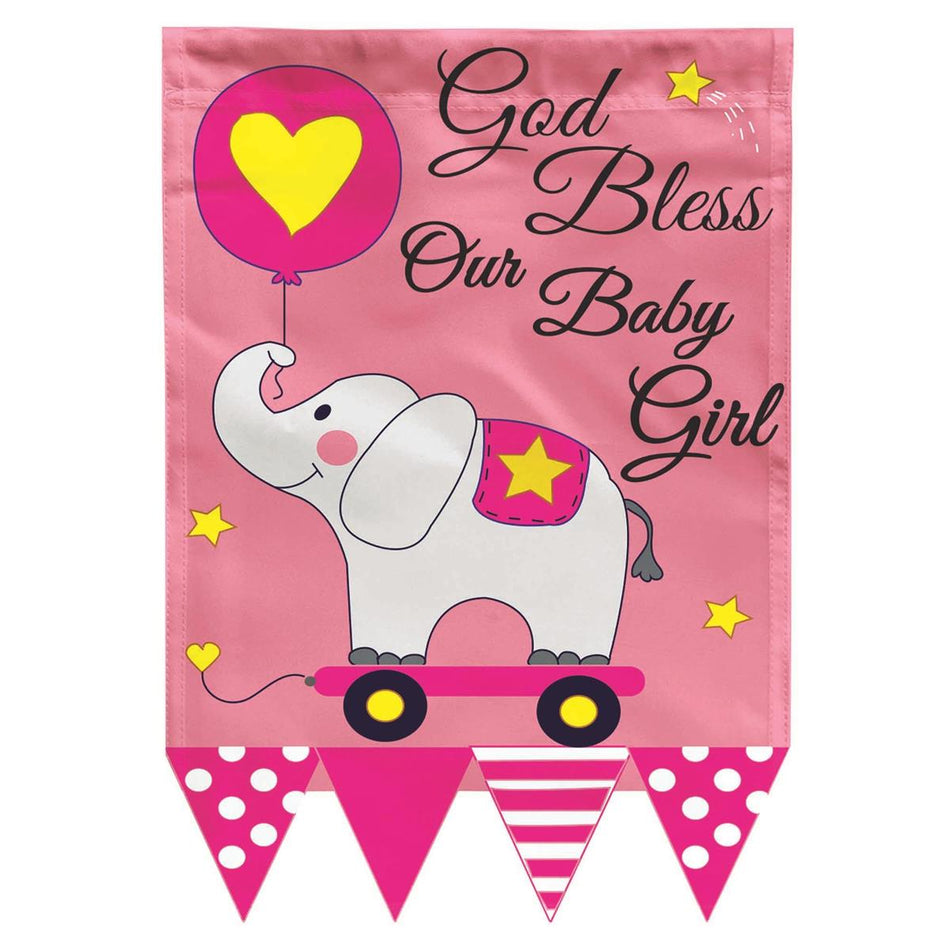 Flag God Bless Our Baby Girl 13x18 by Dicksons