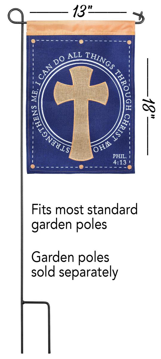 Flag I Can Do All Phil 4:13 Burlap 13x18 by Dicksons, product view 2