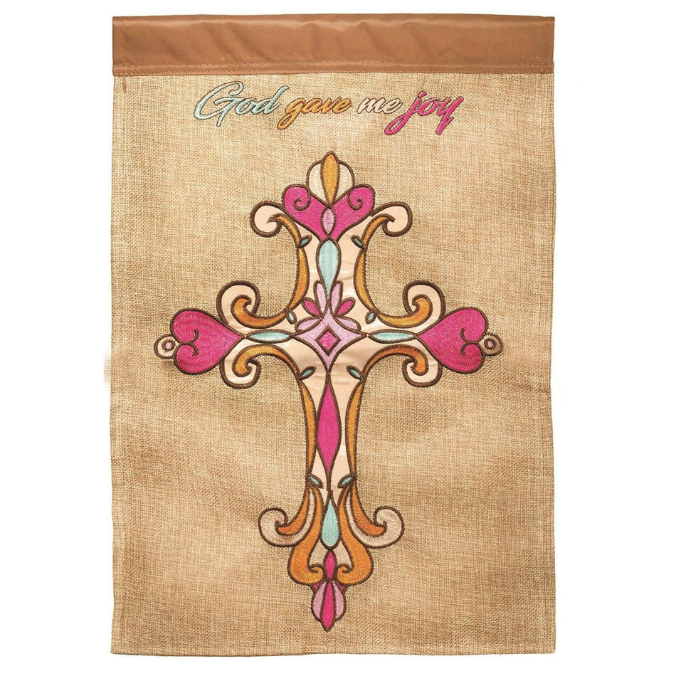 Flag God Gave Me Joy Burlap 13x18 by Dicksons