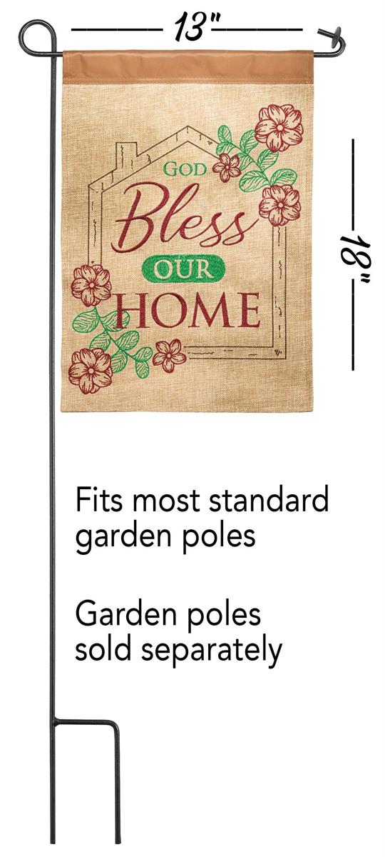 Flag God Bless Our Home Burlap 13x18 by Dicksons, product view 2