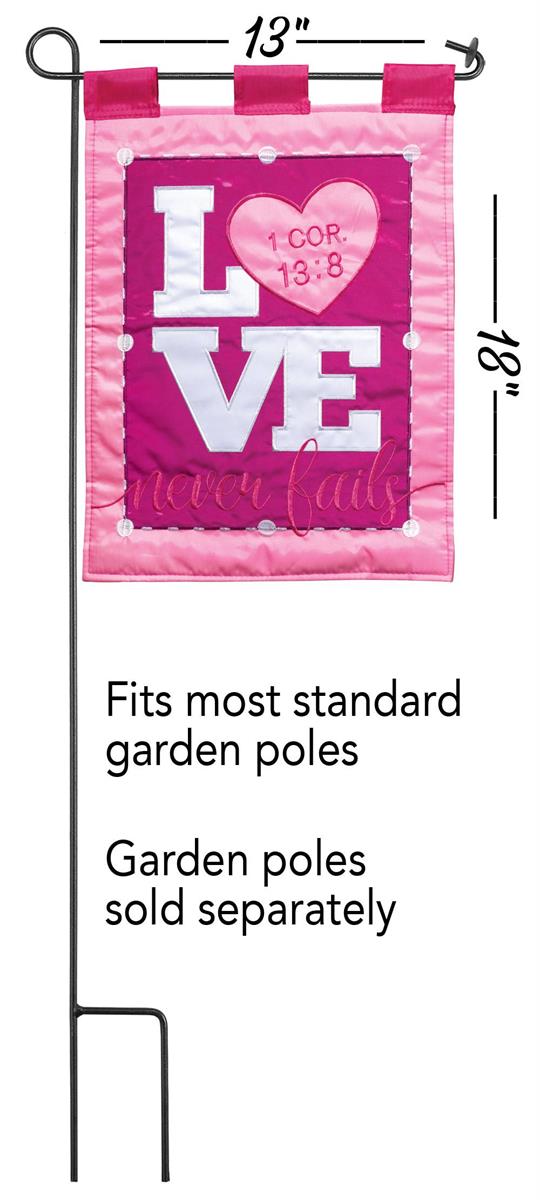 Flag Love Never Fails 1Cor. 13:8 13x18 by Dicksons, product view 2