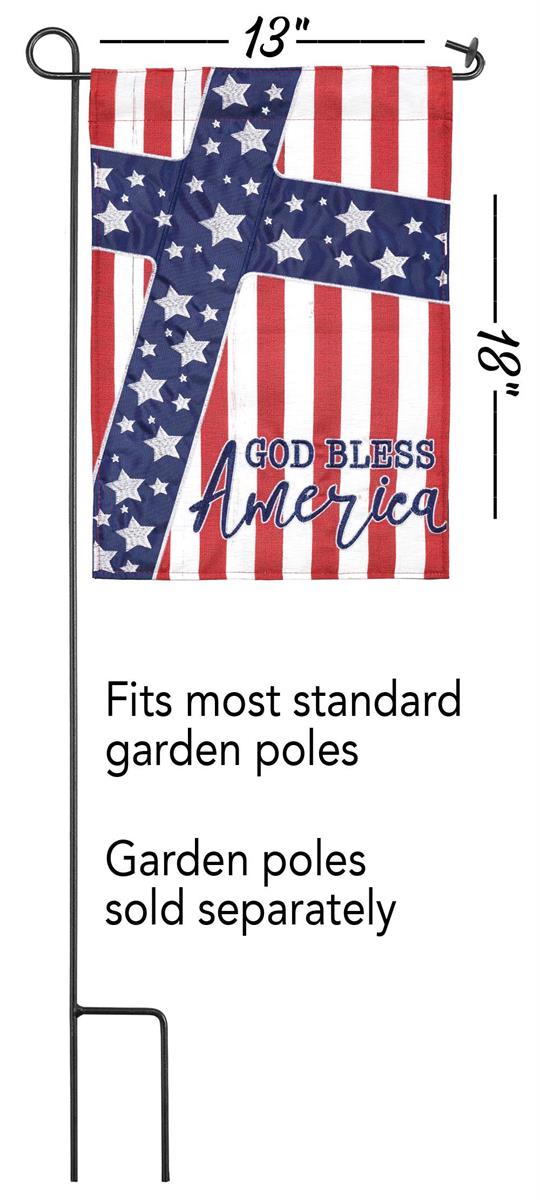 Flag God Bless America Cross 13x18 by Dicksons, product view 2