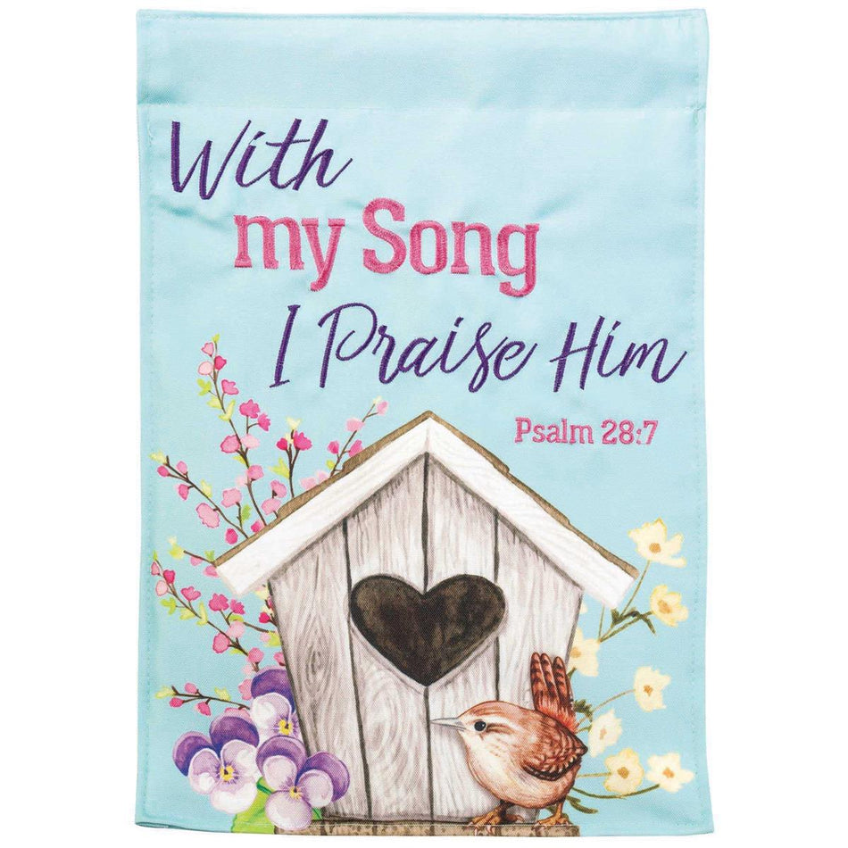 Flag Birdhouse Psalm 28:7 13x18 by Dicksons
