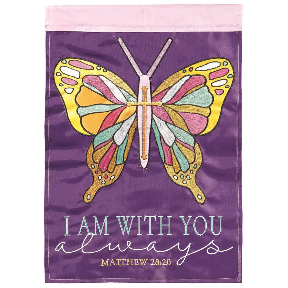Flag Butterfly I Am Matt 28:20 13x18 by Dicksons