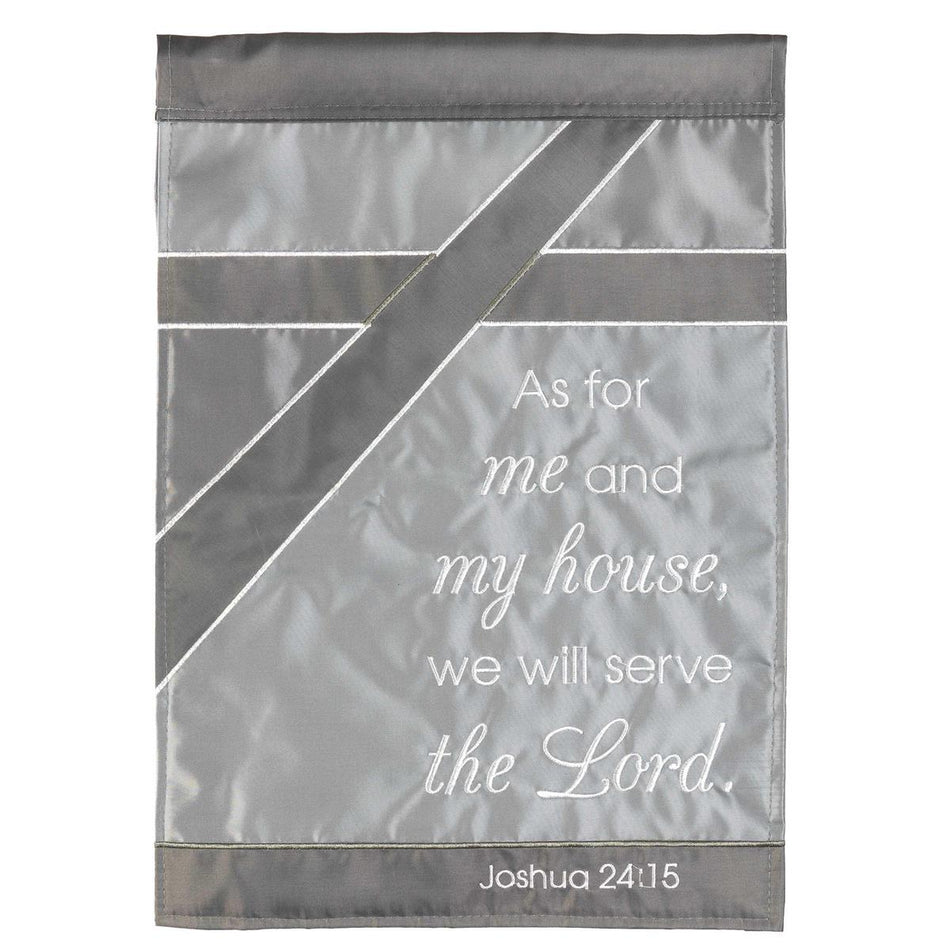 As For Me And My House Grey 18 x 13 Inch Polyester Outdoor Garden Flag by Dicksons