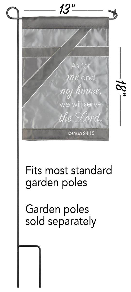As For Me And My House Grey 18 x 13 Inch Polyester Outdoor Garden Flag by Dicksons, product view 2
