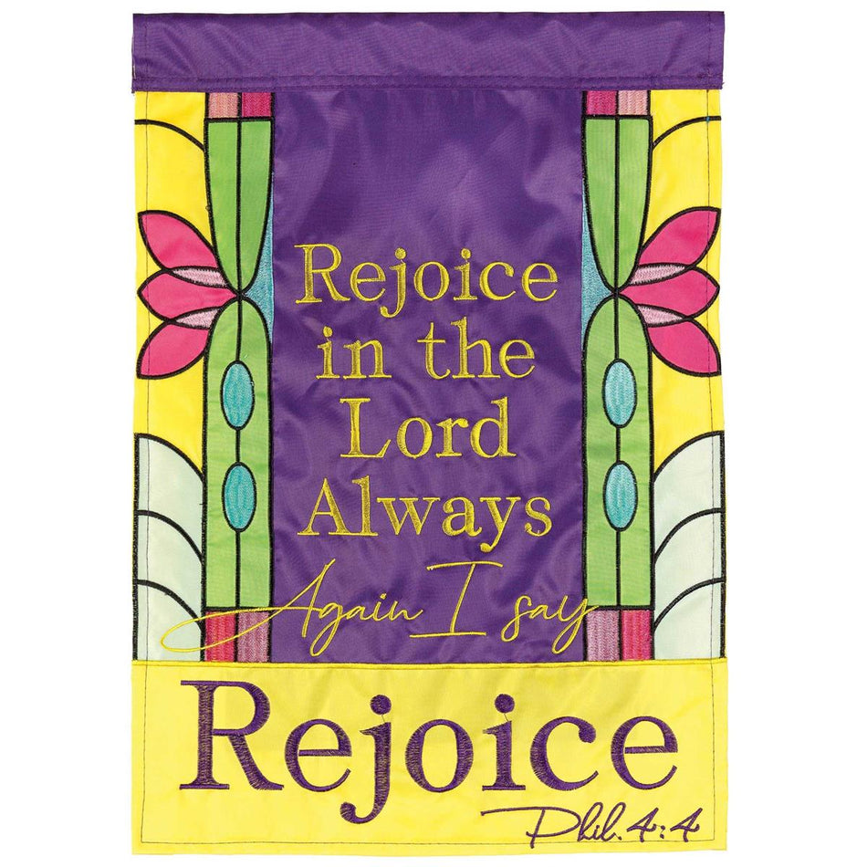 Flag Rejoice Phil 4:4 Polyester 13x18 by Dicksons