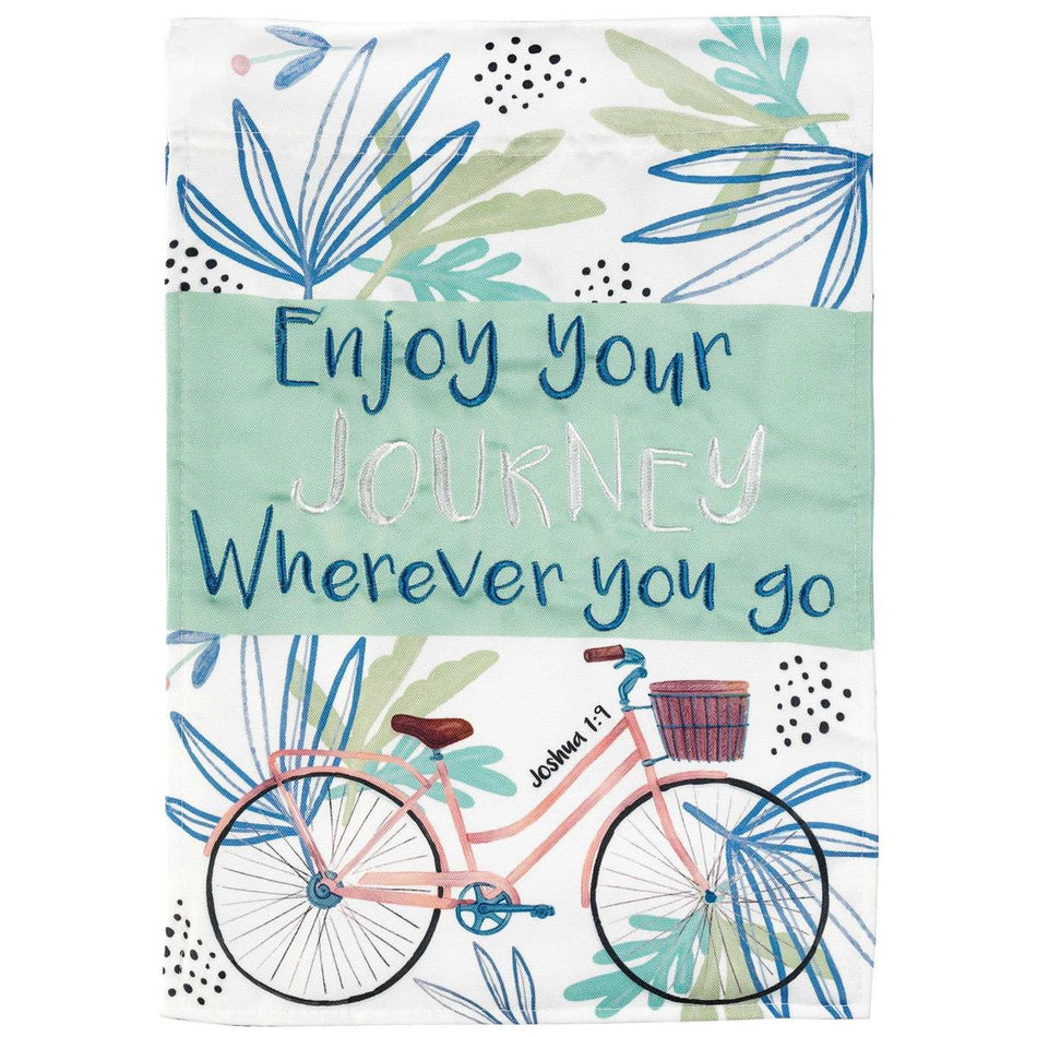 Enjoy Your Journey Mint Green 18 x 13 Inch Polyester Outdoor Garden Flag by Dicksons