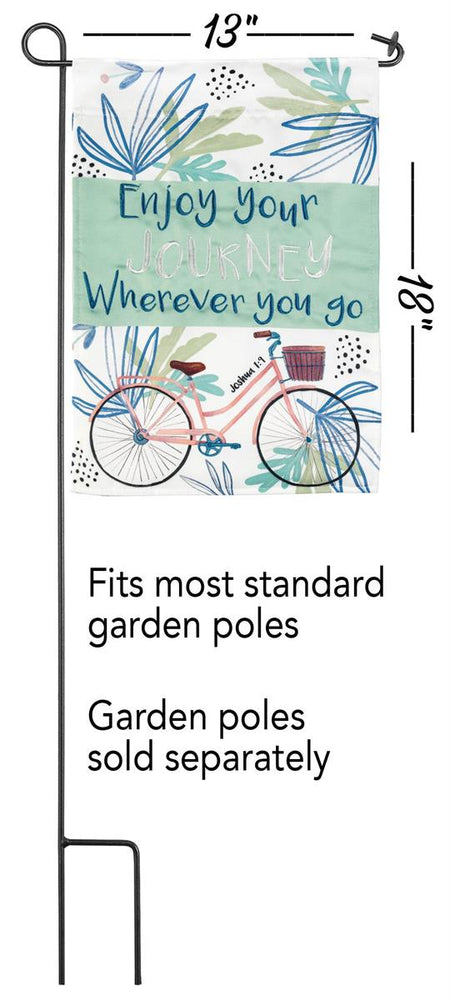 Enjoy Your Journey Mint Green 18 x 13 Inch Polyester Outdoor Garden Flag by Dicksons, product view 2