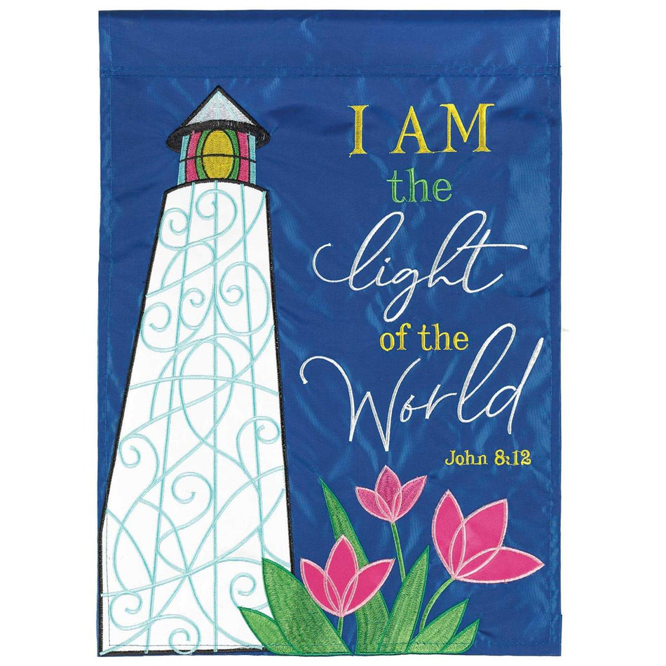 Light Of The World Blue 18 x 13 Inch Polyester Outdoor Garden Flag by Dicksons