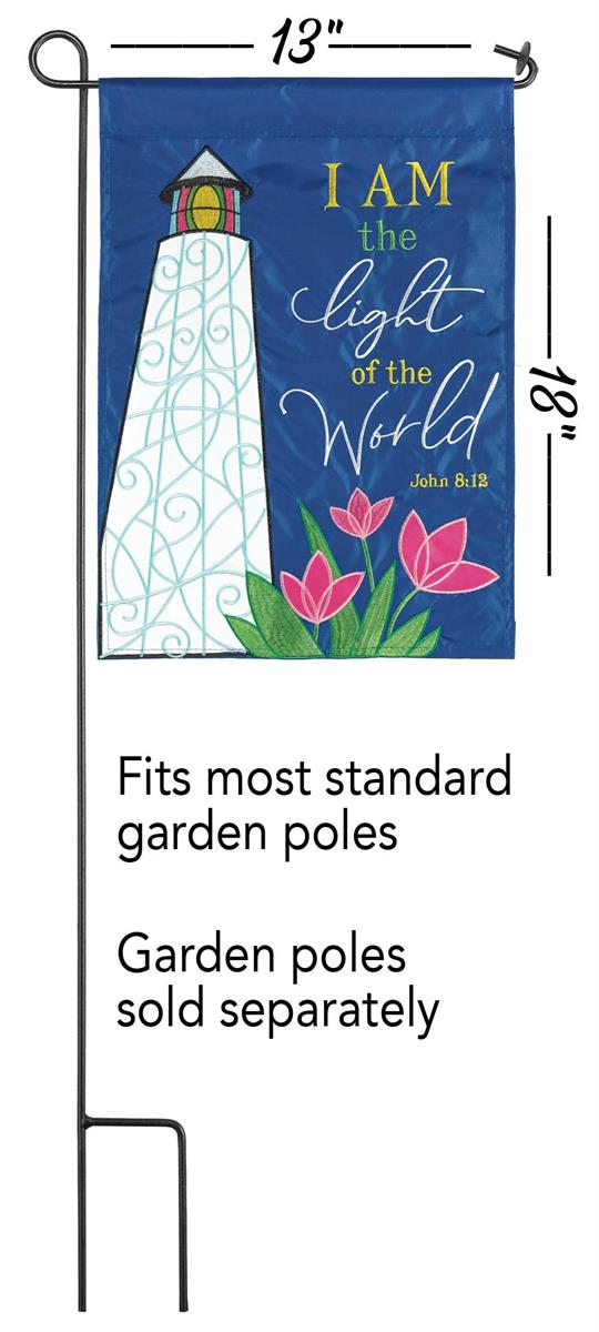 Light Of The World Blue 18 x 13 Inch Polyester Outdoor Garden Flag by Dicksons, product view 2