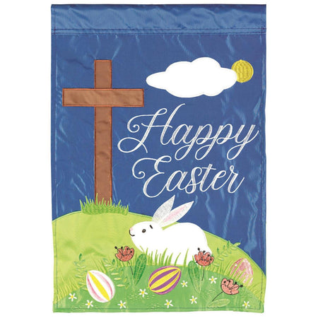 Flag Cross Bunny Happy Easter 13x18 by Dicksons