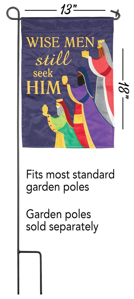 Wise Men Still Seek Him Purple and Gold Tone 18 x 13 Inch Christmas Outdoor by Dicksons, product view 2