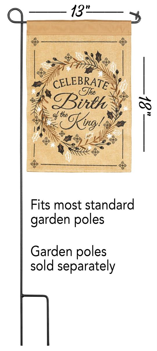Birth Of The King Tan and Brown 18 x 13 Inch Christmas Outdoor Garden Flag by Dicksons, product view 2