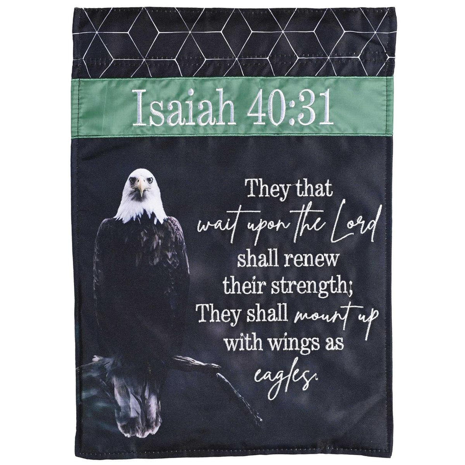 Shall Renew Their Strength Black and Green 18 x 13 Inch Polyester Decorative by Dicksons