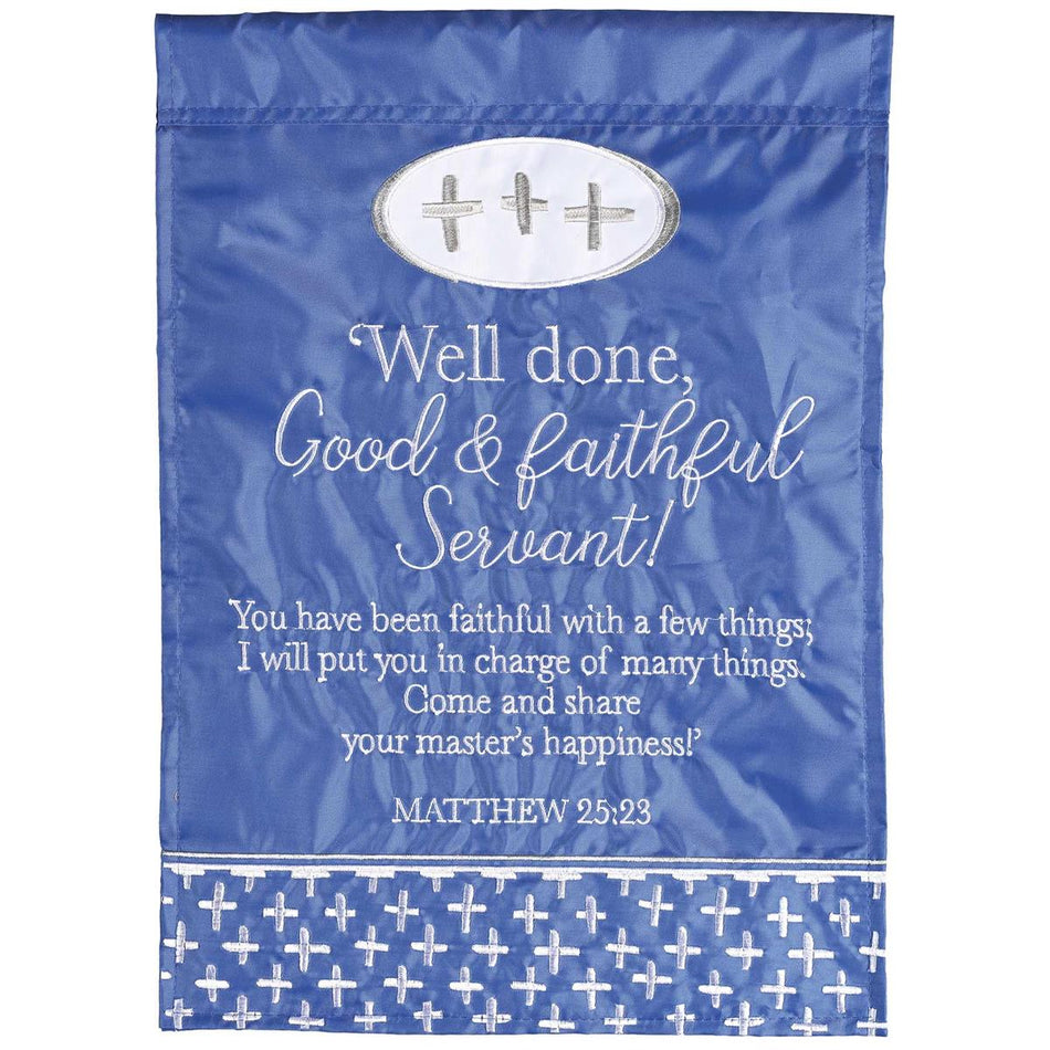 Good and Faithful Servant Blue and White 18 x 13 Inch Polyester Decorative by Dicksons