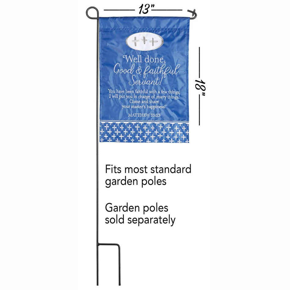 Good and Faithful Servant Blue and White 18 x 13 Inch Polyester Decorative by Dicksons, product view 2