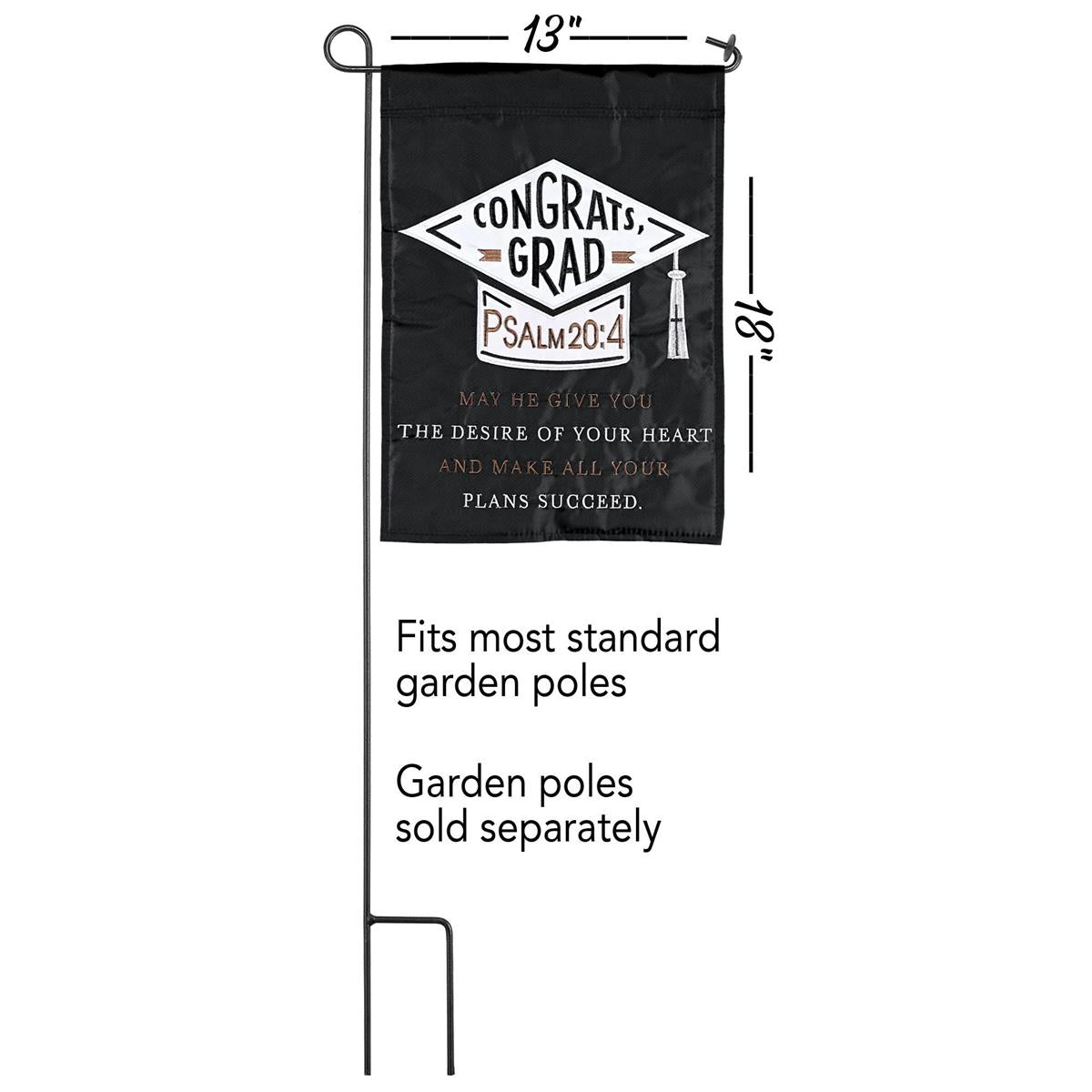 Flag Congrats Grad Psalm 20:4 13x18 by Dicksons, product view 3