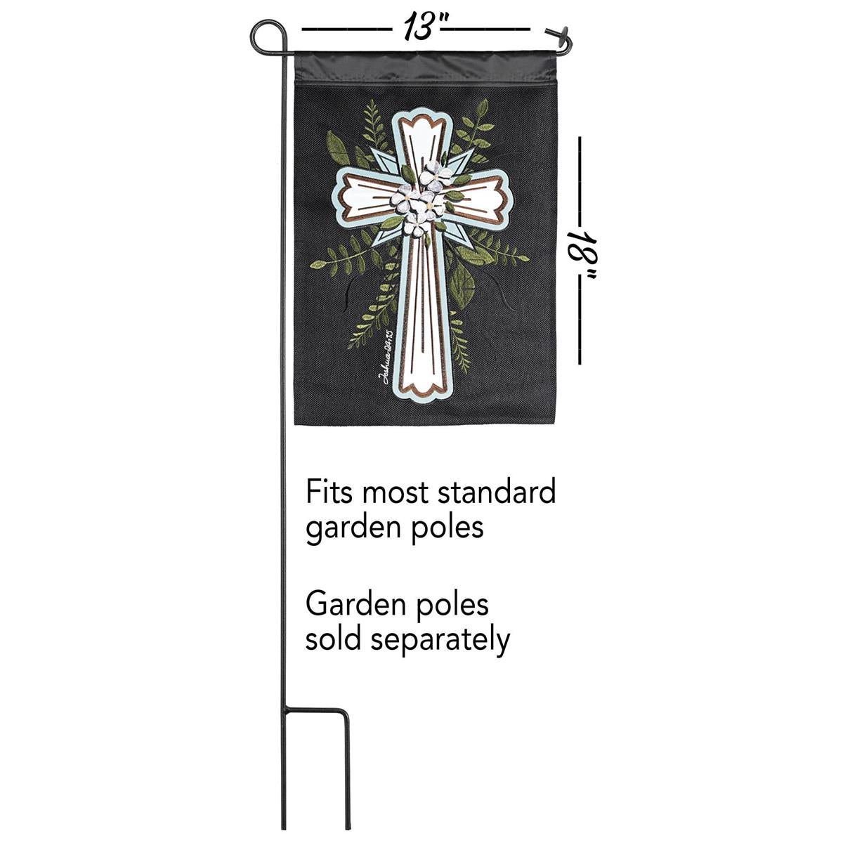 Flag Cross Joshua 24:15 Burlap 13x18 by Dicksons, product view 3