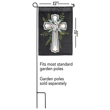 Flag Cross Joshua 24:15 Burlap 13x18 by Dicksons, product view 3