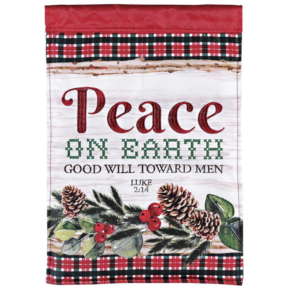 Double Sided Outdoor Christmas Garden Yard Flag 13 x 18 Inch Polyester Peace by Dicksons