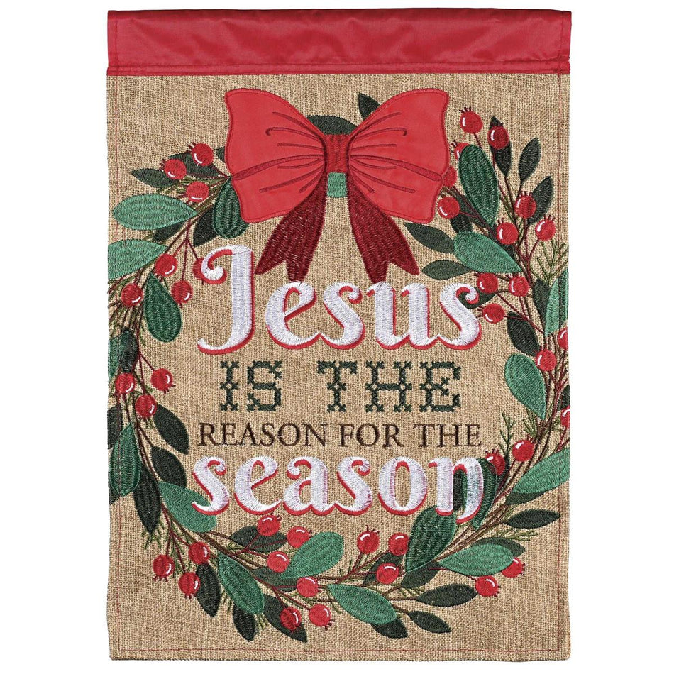 Double Sided Outdoor Christmas Garden Yard Flag 13 x 18 Inch Polyester Jesus by Dicksons