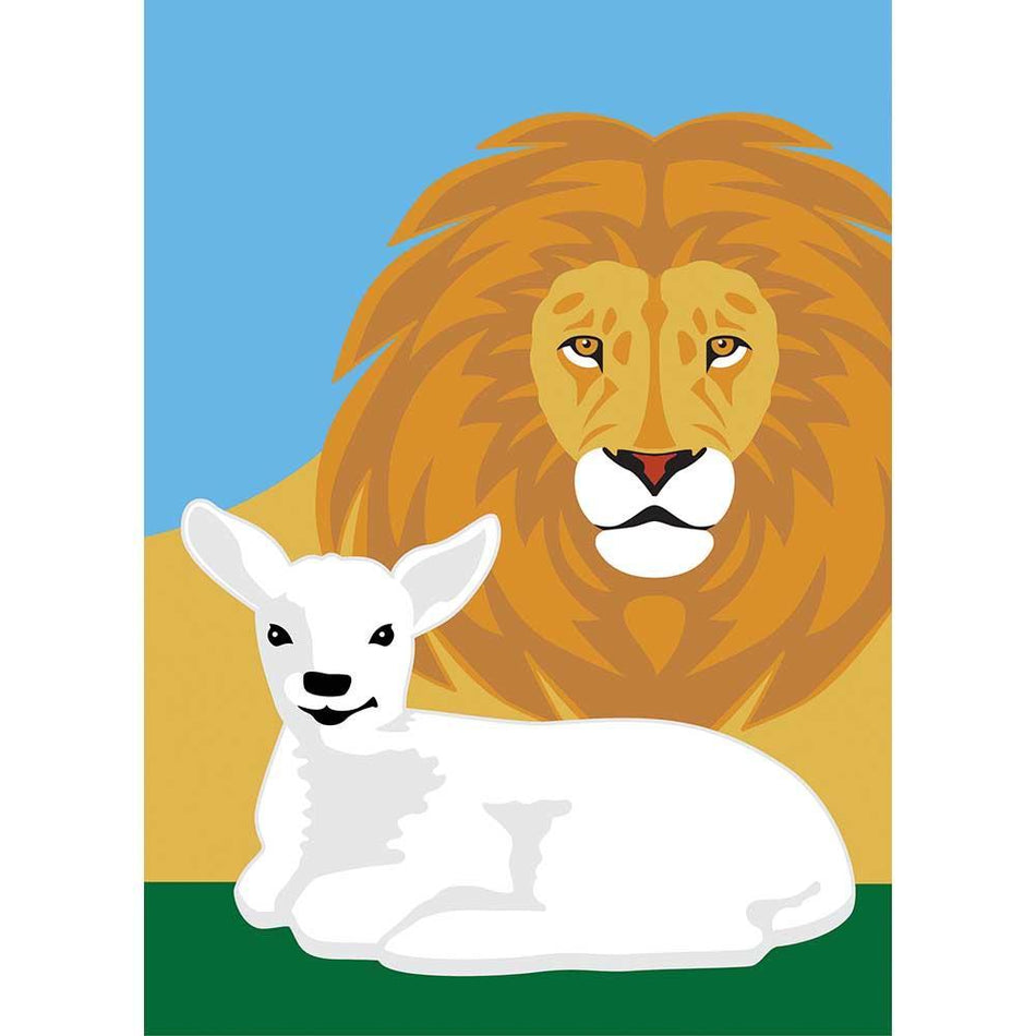 Flag Lion And Lamb Polyester 29x42 by Dicksons