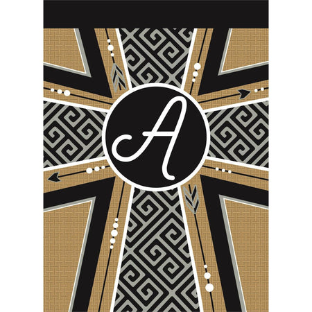 Flag Monogram-A Cross Burlap 13x18 by Dicksons