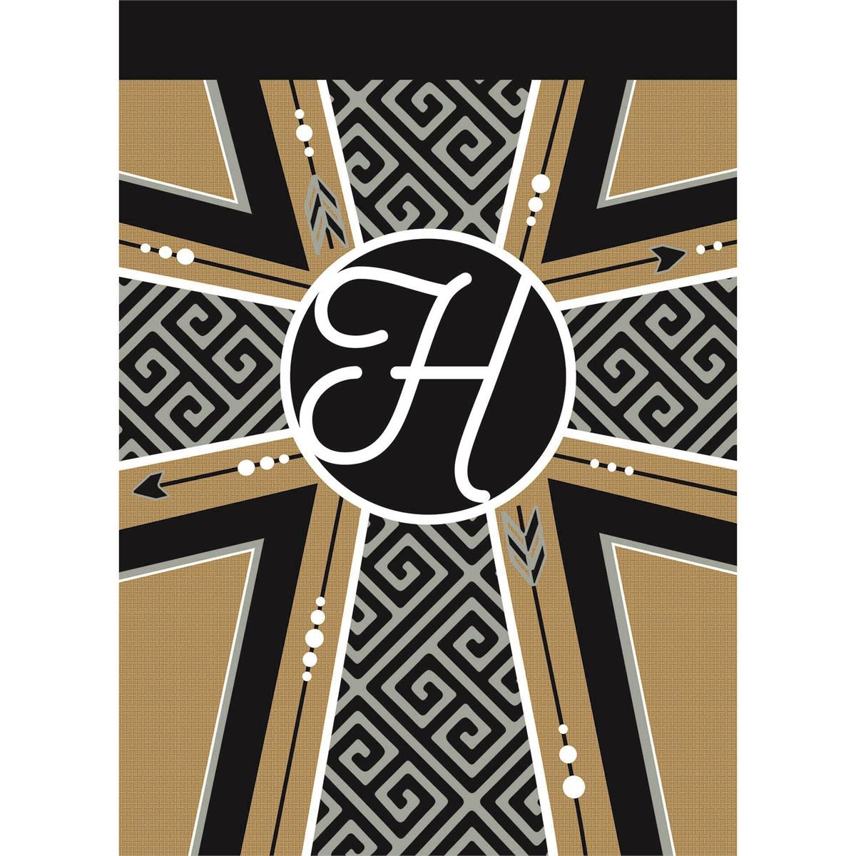 Flag Monogram-H Cross Burlap 13x18 by Dicksons