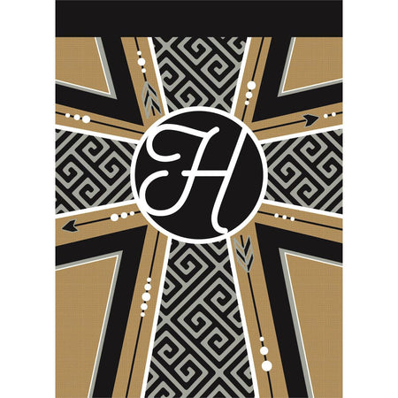Flag Monogram-H Cross Burlap 13x18 by Dicksons