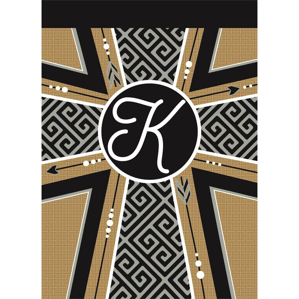 Flag Monogram-K Cross Burlap 13x18 by Dicksons