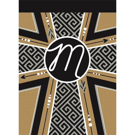 Flag Monogram-M Cross Burlap 13x18 by Dicksons