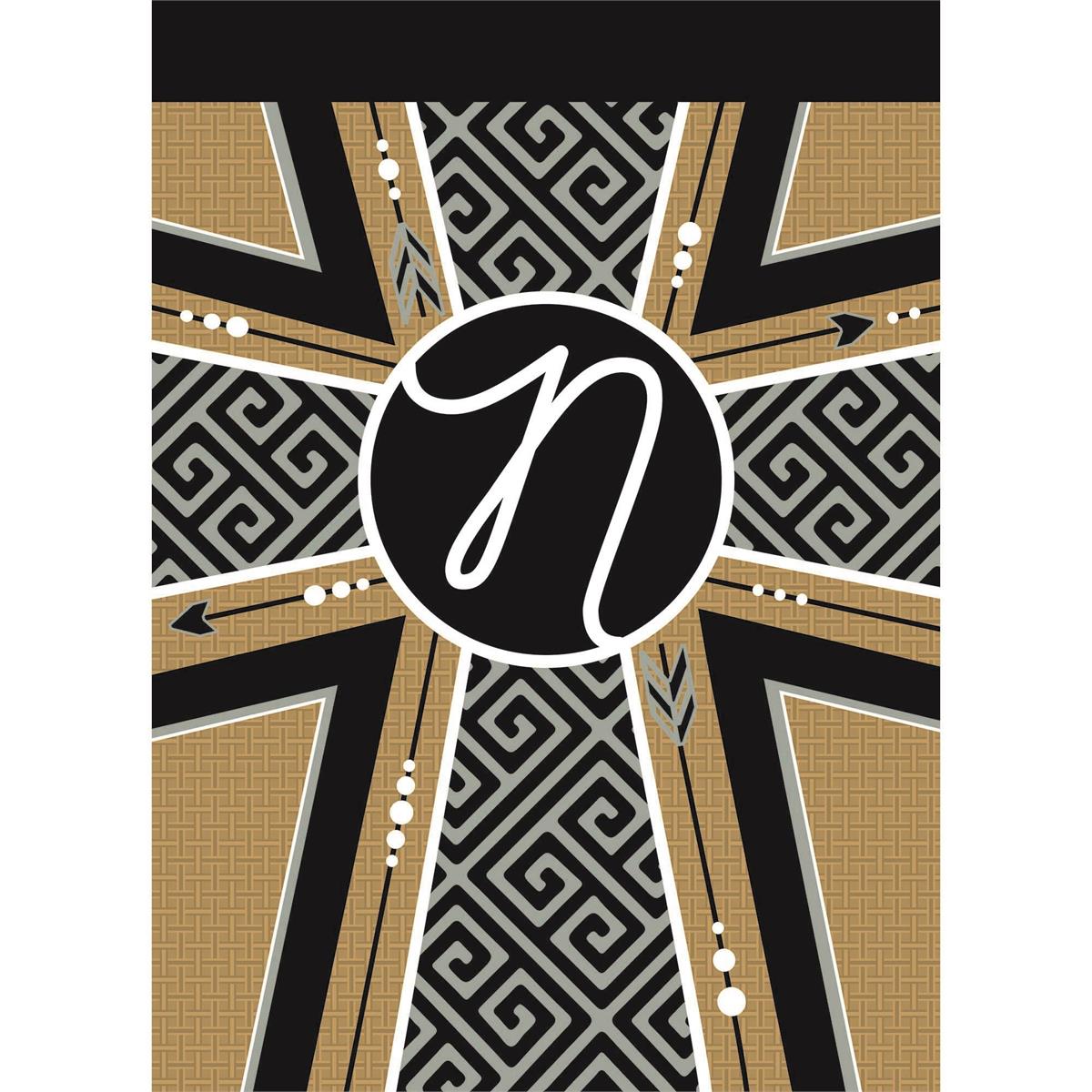 Flag Monogram-N Cross Burlap 13x18 by Dicksons