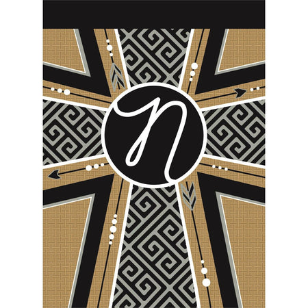 Flag Monogram-N Cross Burlap 13x18 by Dicksons