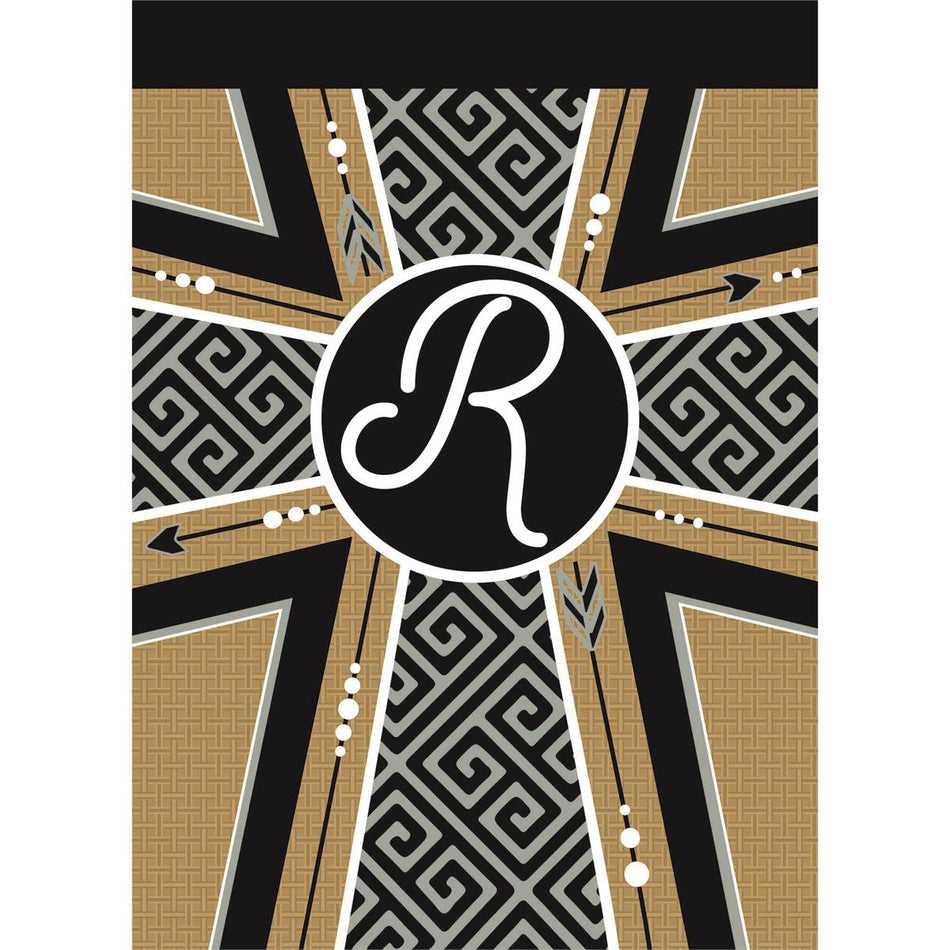 Flag Monogram-R Cross Burlap 13x18 by Dicksons