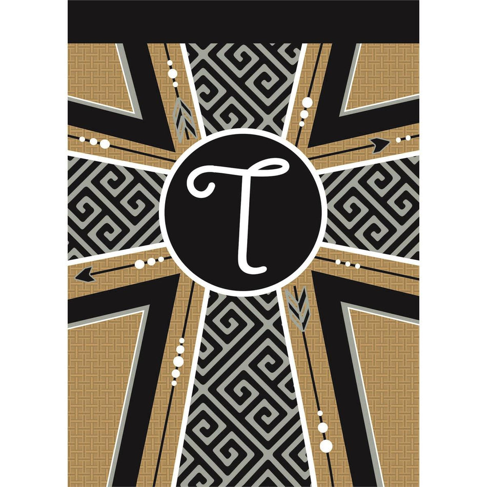 Flag Monogram-T Cross Burlap 13x18 by Dicksons