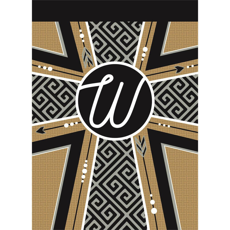 Flag Monogram-W Cross Burlap 13x18 by Dicksons