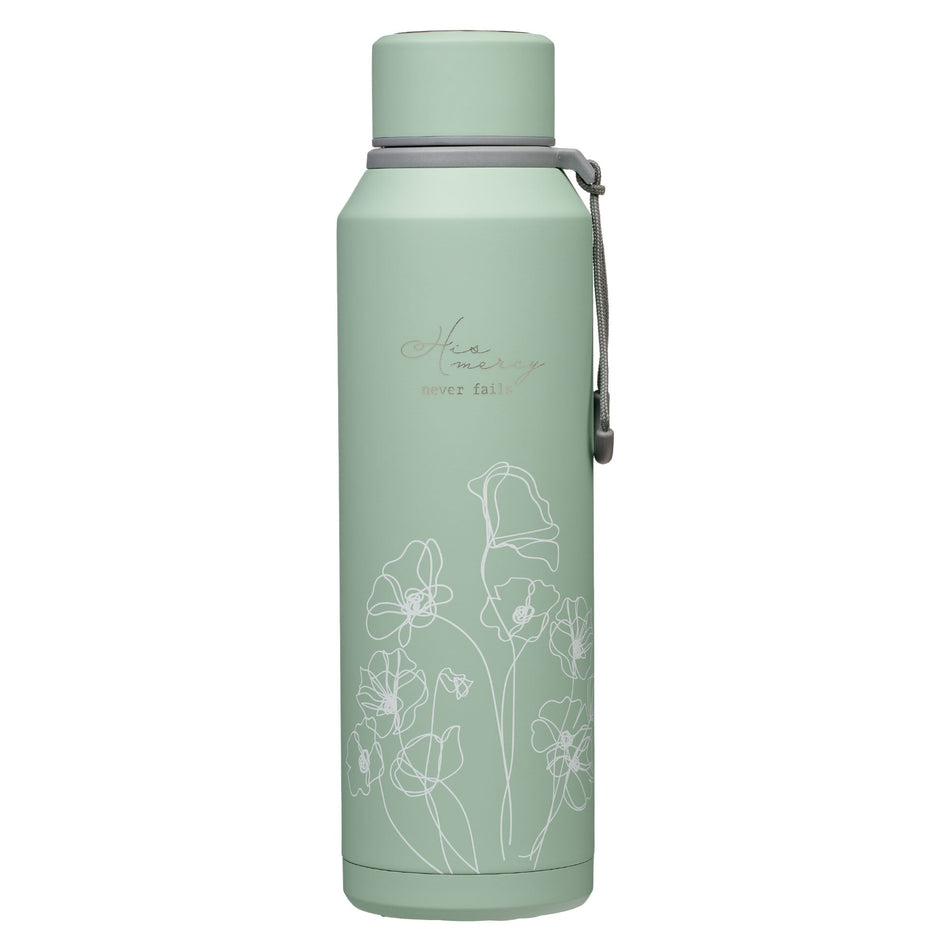 Mercy Hazy Teal Stainless Steel Water Bottle by Christian Art Gifts