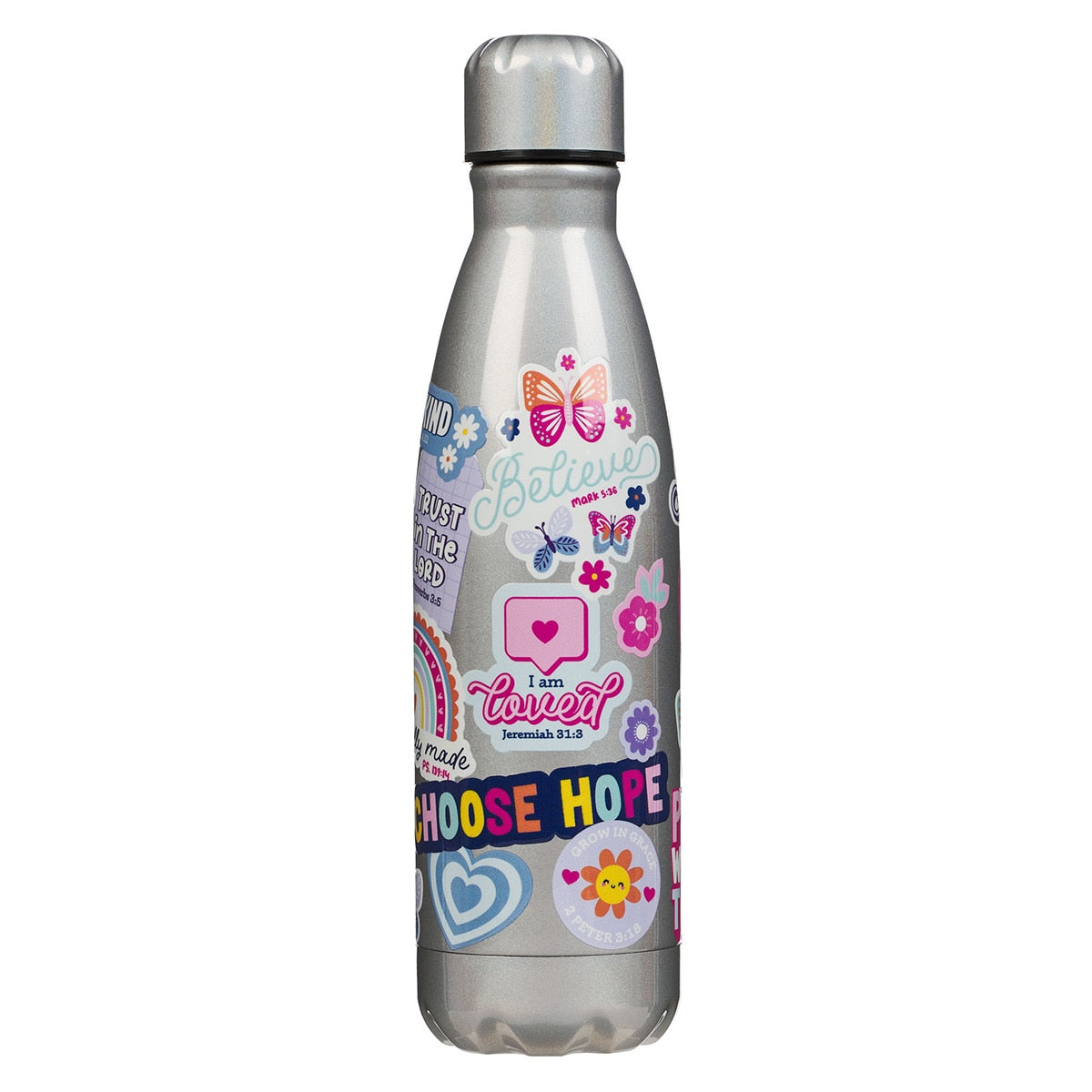 Shine for Jesus Silver Stainless Steel Water Bottle by Christian Art Gifts