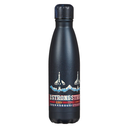 Be Strong and Courageous Blue Space Stainless Steel Water Bottle - Joshua 1:9 by Christian Art Gifts