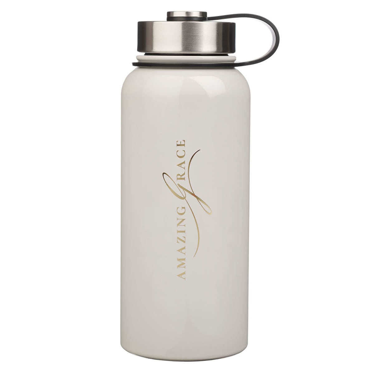 Amazing Grace White Crown of Thorns Stainless Steel Water Bottle by Christian Art Gifts