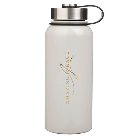 Amazing Grace White Crown of Thorns Stainless Steel Water Bottle by Christian Art Gifts
