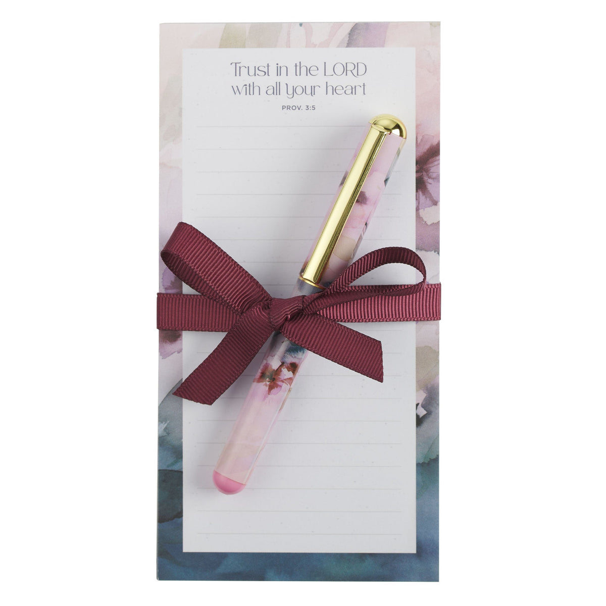 Trust in the Lord Magnetic Notepad and Pen Gift Set - Proverbs 3:5 by Christian Art Gifts