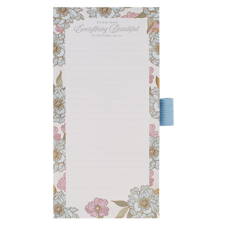 Everything Beautiful Whimsical Blooms Magnetic Notepad and Pen Gift Set - Ecclesiastes 3:11, product view 5