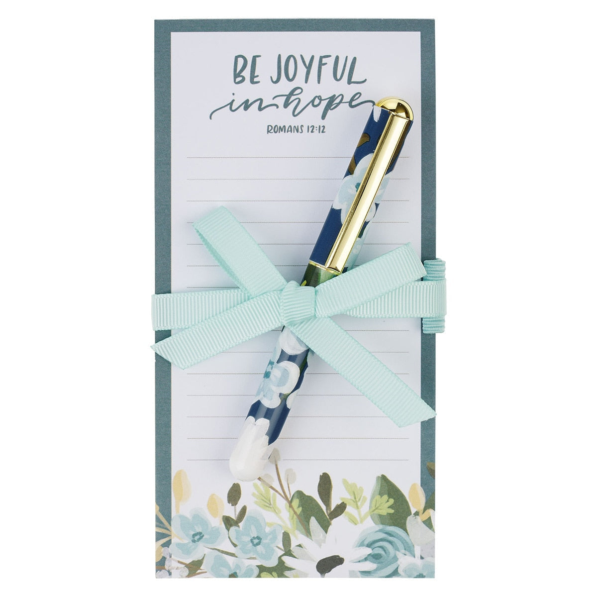 Be Joyful in Hope Magnetic Notepad and Pen Gift Set - Romans 12:12 by Christian Art Gifts